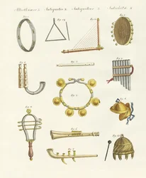 Instruments de musique des anciens -- sifflets, hochets et cymbales