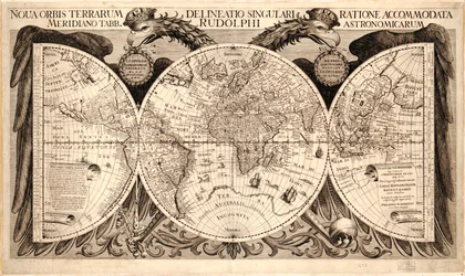 Nova orbis terrarum, de "Tabulae Rudolphinae" par Johannes Kepler, 1627-30