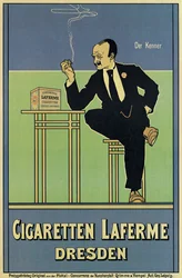 Affiche publicitaire pour les cigarettes Laferme