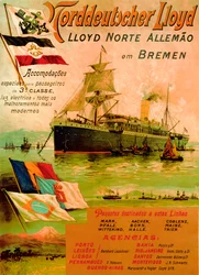 Affiche publicitaire pour la North German Lloyd Line, 1898