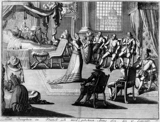 Présentation à Fontainebleau du dauphin à son père, le roi Henri IV, le 27 septembre 1601