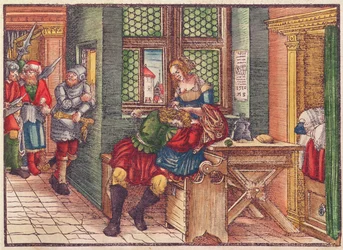 Samson et Dalila, de la Bible de Luther, vers 1530