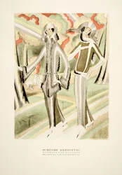 Schöner Herbsttag, tenues de Mossner, extraites de Styl, publié en 1922 (impression sur pochoir)