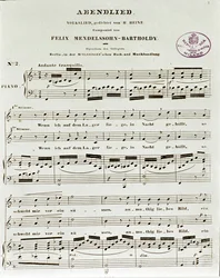 Page de partition de Abendlied par Felix Mendelssohn