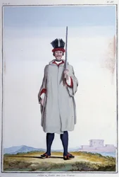 Vêtements du soldat : soldat en action avec son manteau