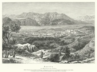Sparte, Grèce antique (gravure)