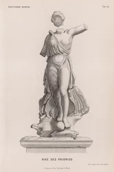 Statue de Niké, déesse grecque de la victoire, par Paionios, excavée à Olympie, Grèce