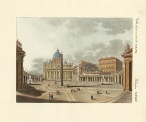 La cathédrale Saint-Pierre à Rome (gravure en couleur)