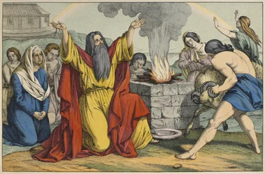 Le sacrifice de Noé, illustration de L