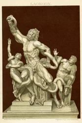 La statue de Laocoon et ses fils vers 1890