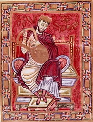 Représentation du roi David jouant de la lyre