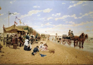 Plage de Sanlucar, 19e siècle (peinture à l