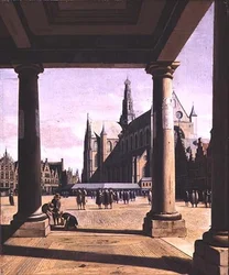 Vue de Haarlem avec la Groote Kerk