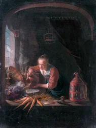 Jeune femme versant de l