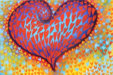 Confetti Hearts, 2023 (acrylique sur toile)