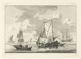 Vue de mer avec divers navires