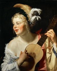 Femme jouant de la guitare, 1624