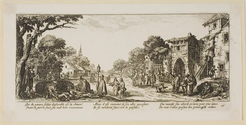 Soldats mourants au bord de la route, planche seize de La grande misère de la guerre
