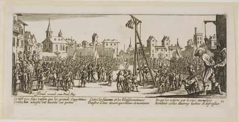 Le Strappado, dixième planche des Grandes Misères de la Guerre