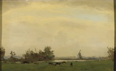 Paysage de prairies sur le Spaarne