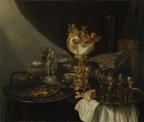 Nature morte avec une coupe de nautile, vers 1645
