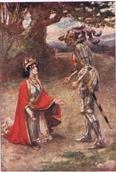 Le Chevalier à la Croix Rouge était complètement vaincu, Histoires de la Reine des Fées publiées par George Harrap and Company