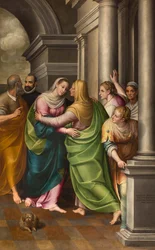 Transept sud, Autel de la Visitation, Retable par Gervaso Gatti, Visitation de Marie à sa cousine Élisabeth 1583