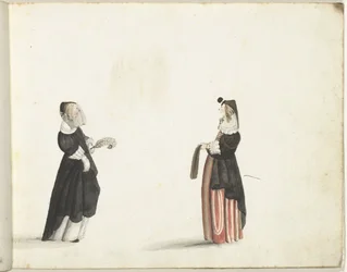 Deux femmes debout de profil