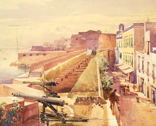 Batterie à Gaeta, par Giacinto Gigante, Italie