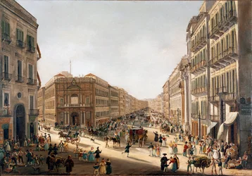 Vue de la rue Toledo à Naples Peinture par Giacinto Gigante (1806-1876) Naples Museo Nazionale di San Martino
