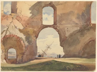 Vue à travers le Temple de Vénus, Baia