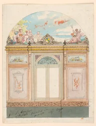 Dessin, décoration murale peinte, 1870