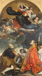 Retable représentant la Vierge avec les saints Pétrone et Alo