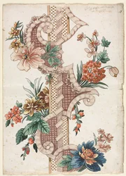 Bande florale décorative verticale
