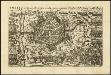 Agria - Principale et plus puissante ville de Haute-Hongrie assiégée par les Chypriotes turcs en 1596