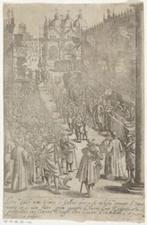 Défilé de musiciens devant le Palais des Doges