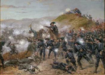 La bataille de Cernaia, dernier quart du XIXe siècle (huile sur carton)