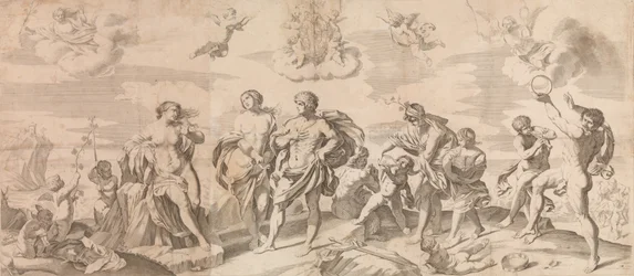 Bacchus et ses compagnons découvrant Ariane sur l