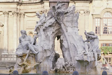 Fontana dei Quattro Fiumi (Fontaine des Quatre-Fleuves), 1651