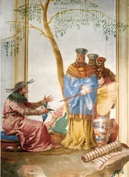 (détail) fresque dans la salle chinoise, dans la Foresteria, 1757