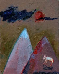 Nuages bleus par une nuit de lune rouge, 2016