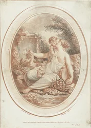 Bacchanale avec nymphe et deux putti