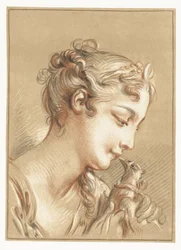 Fille avec une colombe