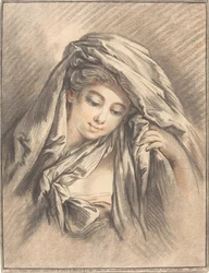 Jeune femme avec la tête couverte