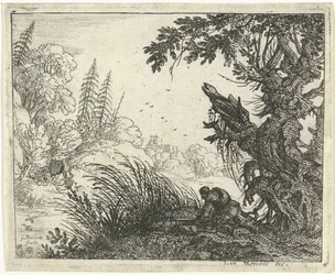 Paysage avec un chasseur