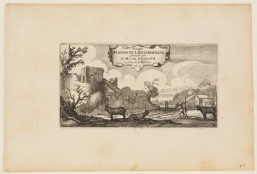 Page de titre, de Douze paysages avec figures