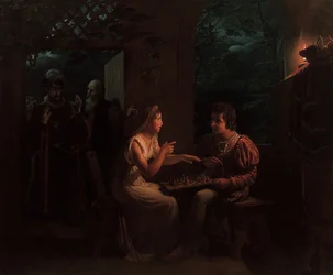 Ferdinand et Miranda jouant aux échecs, 1822