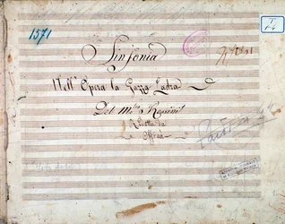 Première page de la partition de La gazza ladra (La Pie voleuse) de Gioacchino Rossini