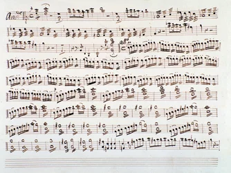 Page de partition de violon pour une symphonie par Gioacchino Rossini
