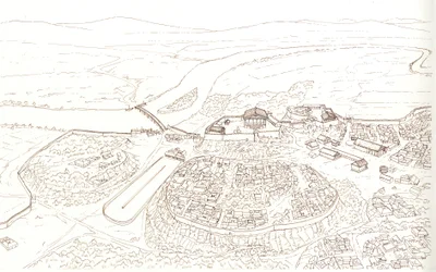Rome antique (archaïque) : vue de la ville de Rome au VIe siècle av.